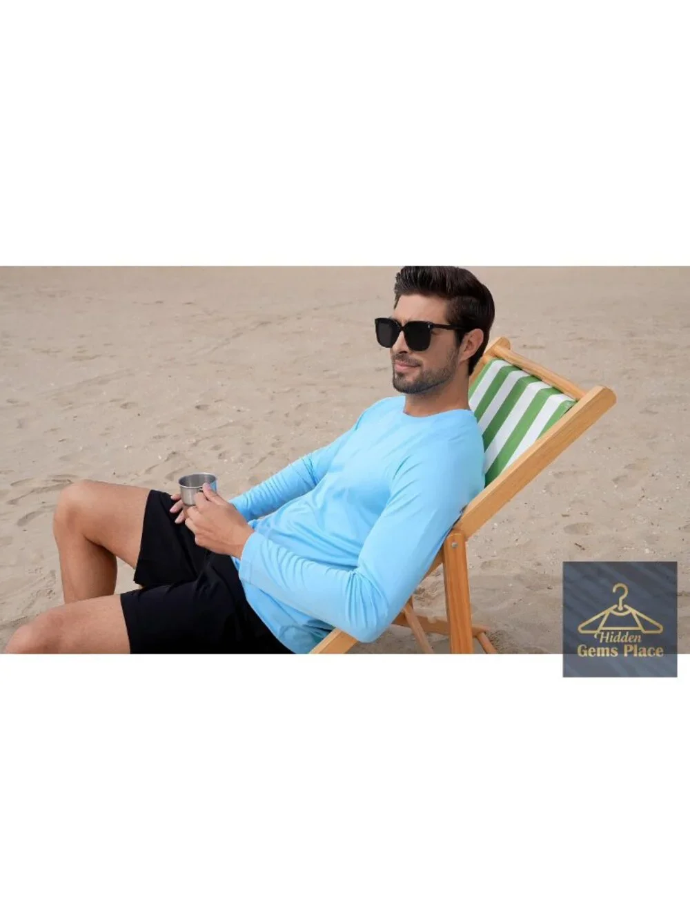 Men's UPF 50+ Long Sleeve Rash Guard Sun Protection Swim Shirt